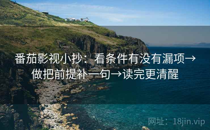 番茄影视小抄：看条件有没有漏项→做把前提补一句→读完更清醒