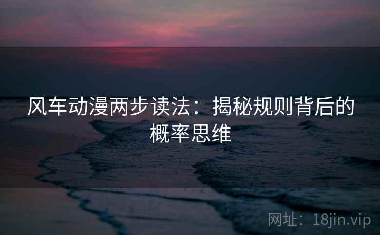 风车动漫两步读法:揭秘规则背后的概率思维 风车动漫两步读法:揭秘规则背后的概率思维
