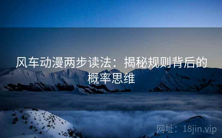 风车动漫两步读法：揭秘规则背后的概率思维